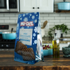 Sac bleu de biscuits aux pépites de chocolat de conception personnalisée innovante de papier d'aluminium réutilisé 12 onces