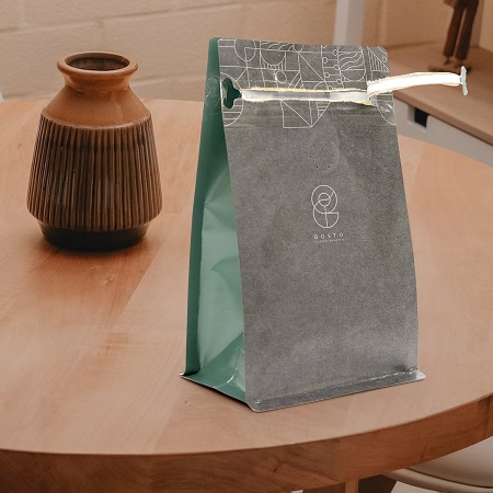 Sacs-&agrave;-caf&eacute; respectueux de l'environnement, 250 g, avec poche &agrave; fond plat et fermeture &eacute;clair