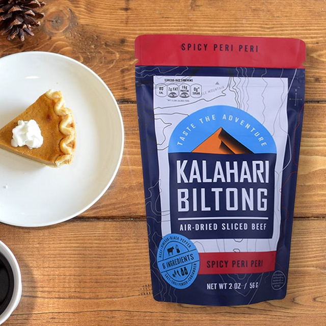 Doypack noir supérieur écologique à fermeture éclair, petits sachets refermables mats pour viande séchée