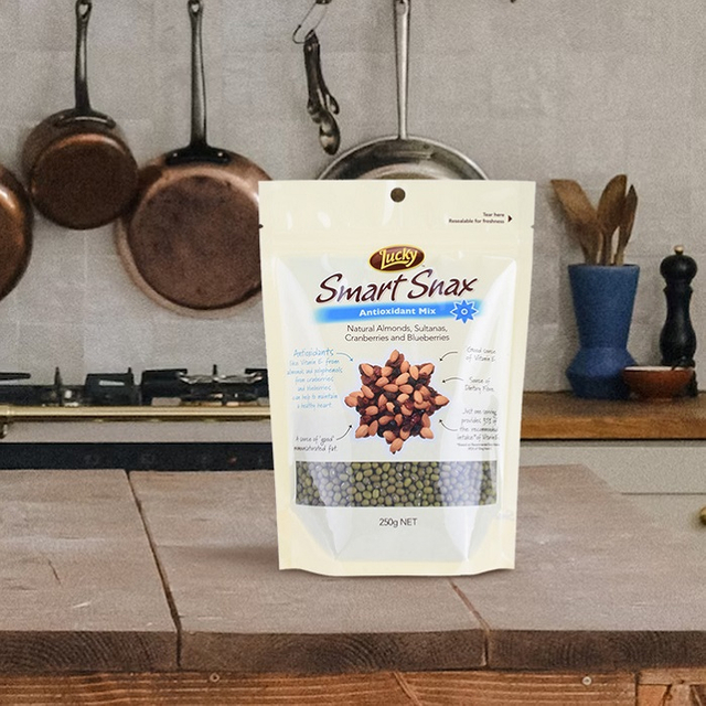 Sacs de collation de fruits secs mélangés imprimés numériques personnalisés recyclables à base de plantes