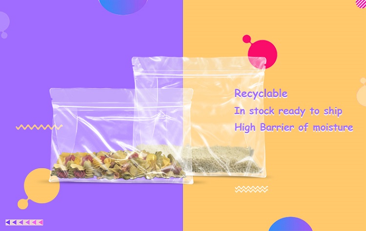 sacs transparents recyclables &agrave; fond plat pour flocons d'avoine