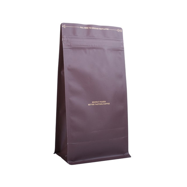 Sac de café laminé refermable avec fermeture éclair supérieure, 500g, marron, quadruple joint, pour torréfacteurs