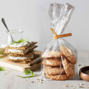 Emballage cadeau décoratif promotionnel, sacs à biscuits en cellophane compostables à domicile, transparents