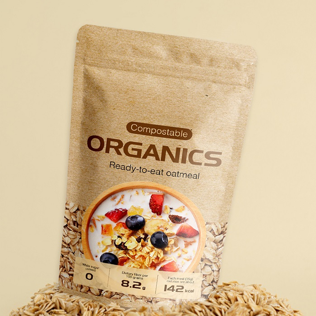 sachets de granola biologiques recyclables, imprimés bon marché, résistants à l'humidité