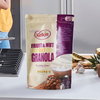 Le papier brun compostable à la maison adapté aux besoins du client tient les poches refermables de granola
