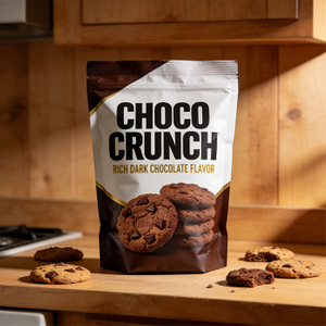 Sac personnalisé de biscuits au chocolat thermoscellés givrés