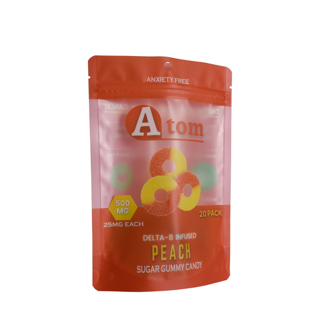 Sac d'emballage de sucre gommeux recyclable givré avec trou de suspension rond