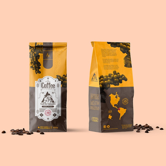 Logo personnalisé CONCEPTION DES CONCEPTIONS GUXET COFFET BRIGHT CAFE PELAQUE JAUNE