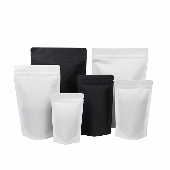 Sacs à café Kraft noirs biodégradables vides stratifiés de qualité alimentaire, vente en gros