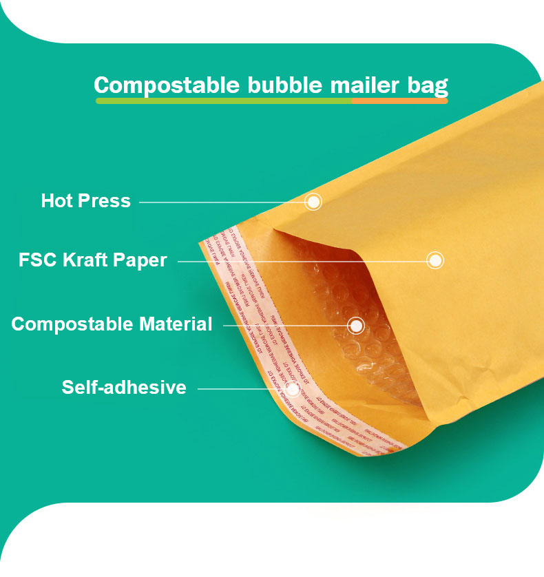 Mailers &agrave; bulles compostables