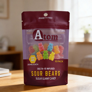 Sac d'oursons gommeux bruns recyclés d'origine biologique