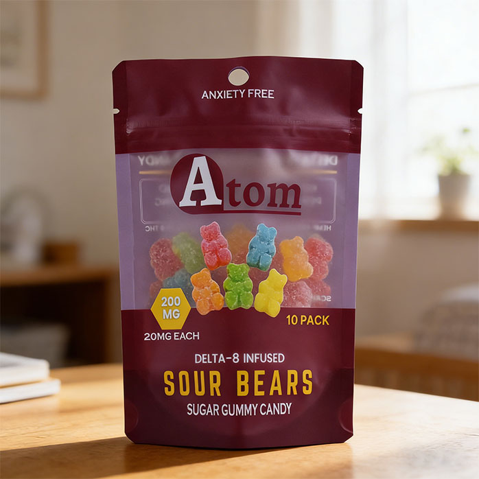 Sac d'oursons gommeux bruns recyclés d'origine biologique