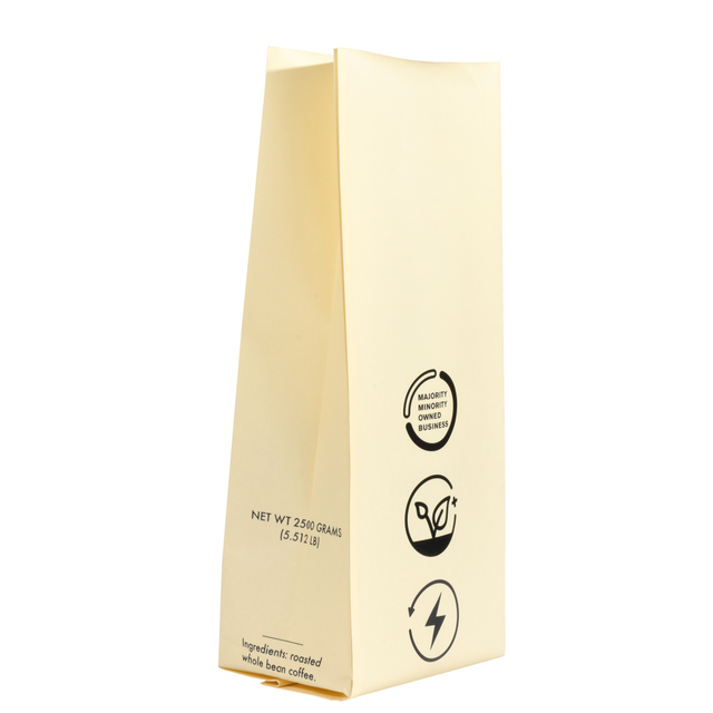 Sacs de café à soufflet latéral recyclables à base de plantes avec fenêtre