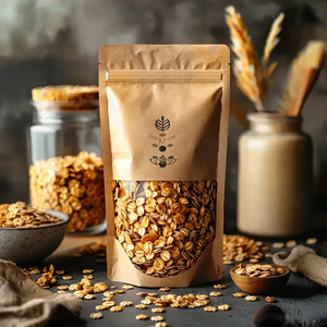 Pochette en papier laminé thermoscellable avec fermeture à glissière pour granola
