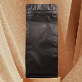 100PCS 1kg Sacs de fond de boîte à gousset noir mat à 4 côtés