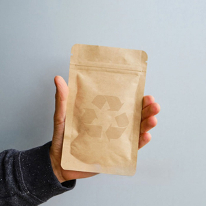 Sacs en papier brun recyclé en gros vide vide de fermeture éclair vide