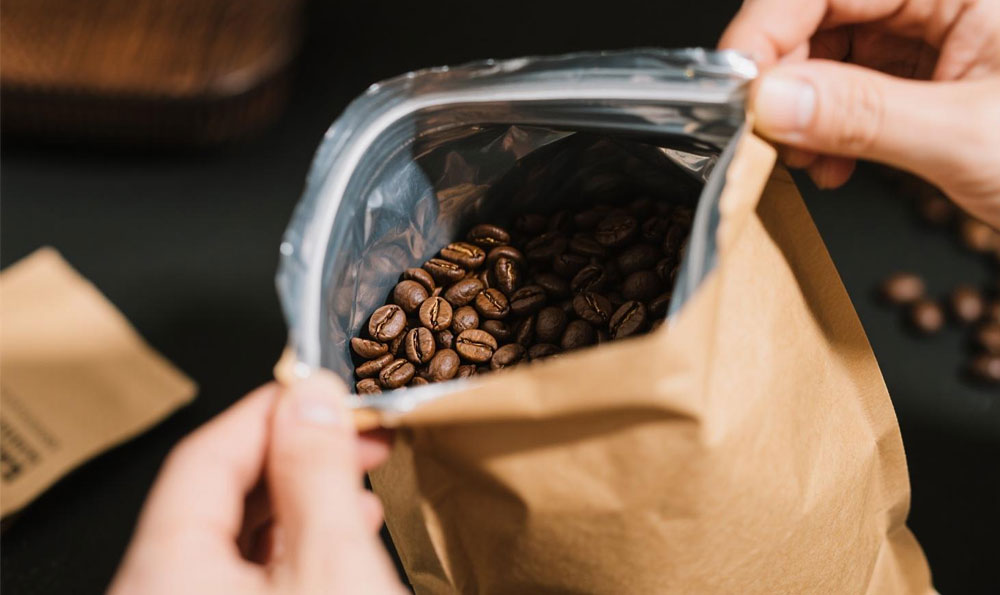 sac de caf&eacute; plastifi&eacute;