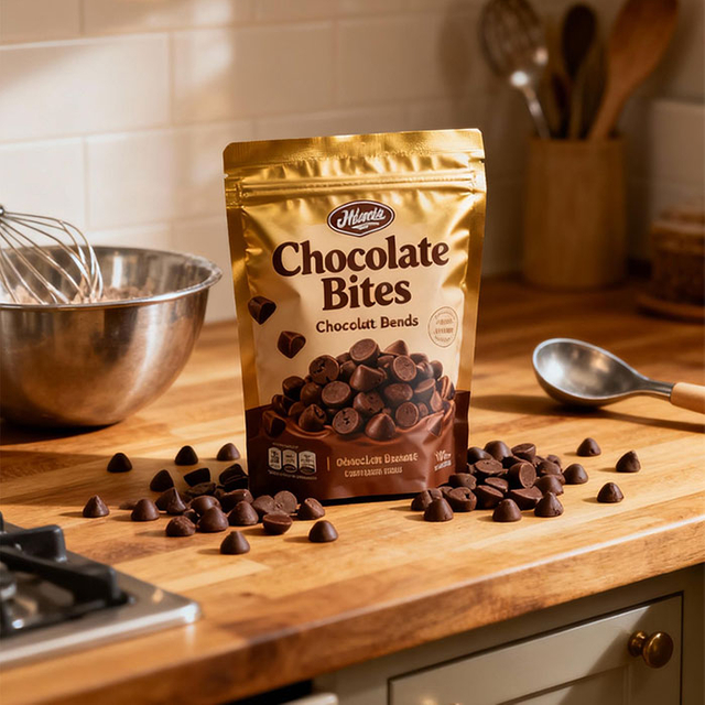 Sachets debout brillants respectueux de l'environnement pour boules de chocolat