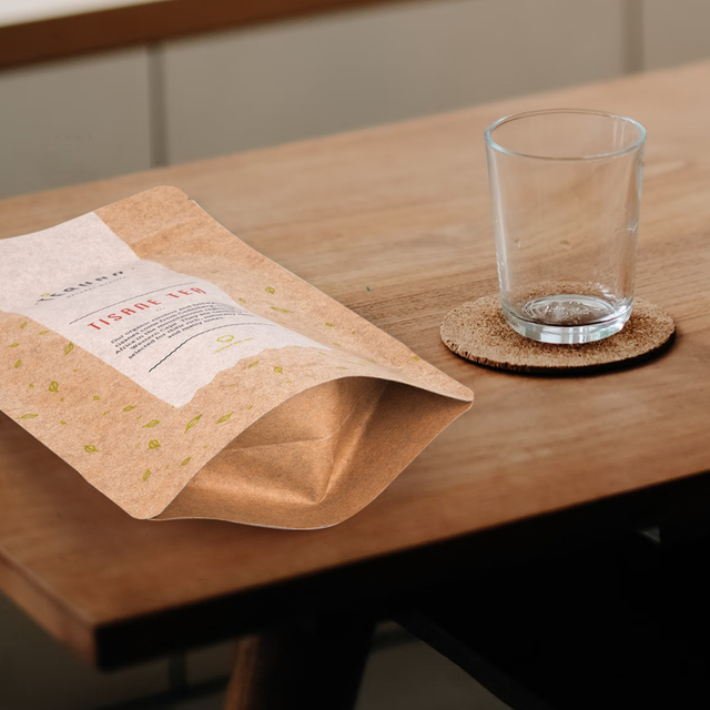 Les sacs zip-lock compostables écologiques 4 onces tiennent les sacs de café compostables