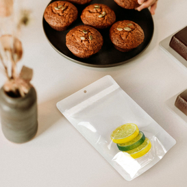 Sacs zip-lock compostables négatifs en carbone pour l'emballage de fruits secs biologiques