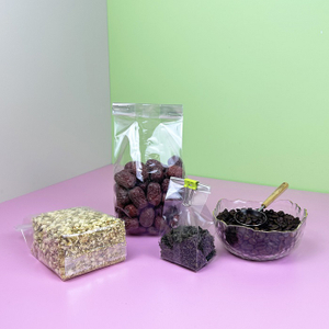 Sacs en plastique à soufflets transparents thermoscellables écologiques, vente en gros pour produits secs