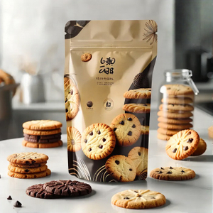 Conception personnalisée de sécurité alimentaire Matte Brown Stand Up Snack Pouch pour les cookies