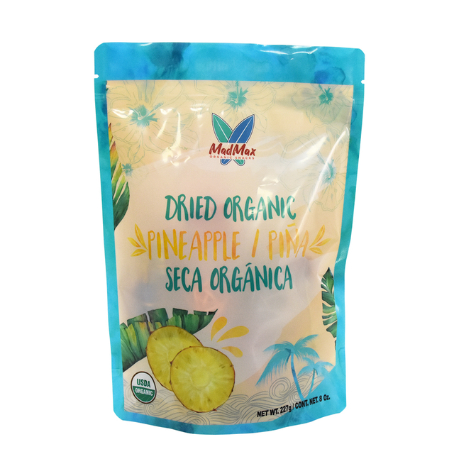 Sac d'emballage 100% bio d'ananas séché Piña Seca fabriqué à partir de matériaux recyclables