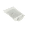 Pochettes debout en papier de riz blanc compostable non imprimé avec trou de suspension et fermeture éclair
