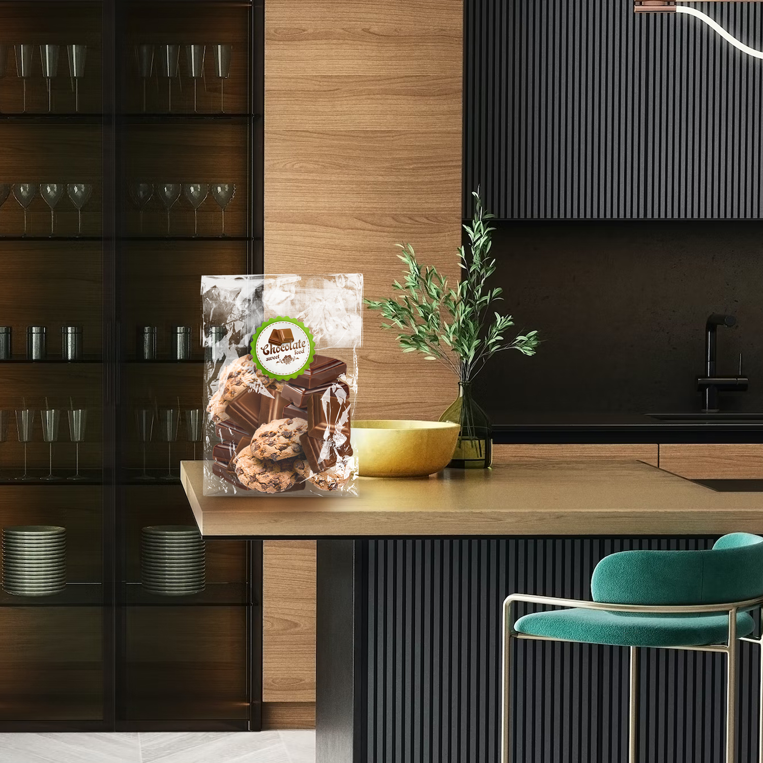 Emballage de biscuits au chocolat personnalisés respectueux de l'environnement