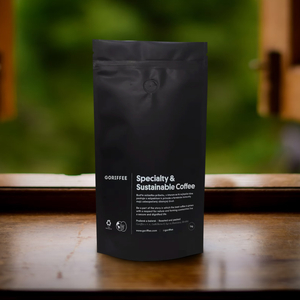 Sachets de grains de café recyclés post-consommation