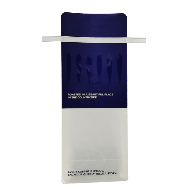 Sacs de café blancs mats de lien de bidon de fond de bloc de catégorie comestible écologique