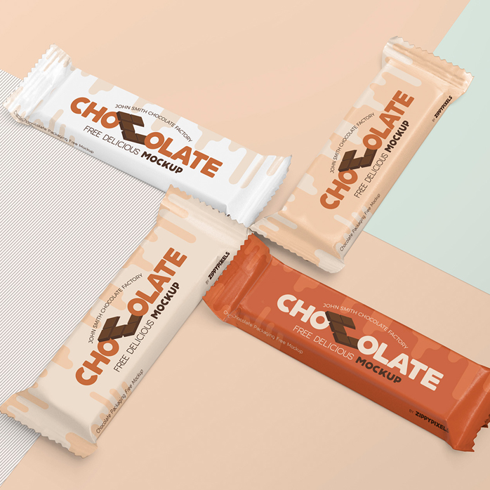 Emballage de paquet de bâtonnets scellés par pochette d'oreiller à impression colorée durable pour bouchées de chocolat