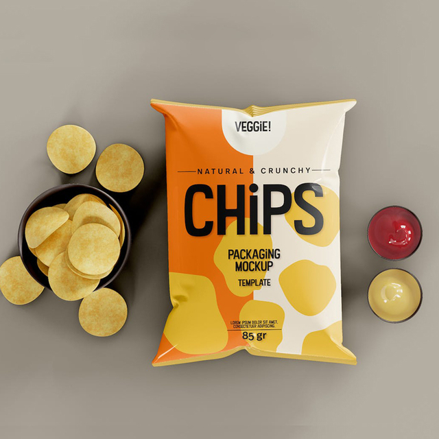 Emballage de film en plastique imprimé sur mesure durable pour chips croustillantes