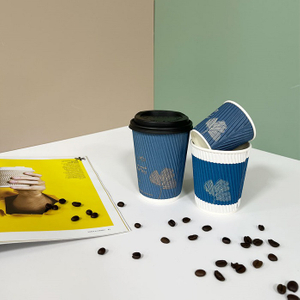 Conception personnalisée 4 oz 8 oz Ripple Mur Murnable Takeaway tasses à café avec couvercles
