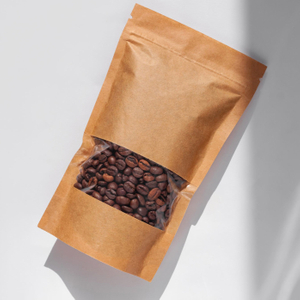 Pochette de café en vrac standard Kraft Stand Up Bag avec fenêtre en gros