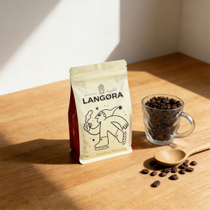 Sacs à grains de café recyclables Sandy-Touch avec valve