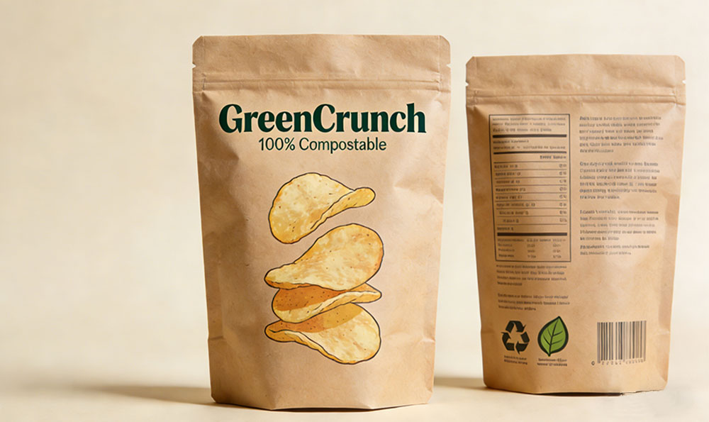 sachets de chips compostables