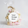 Logo personnalisé imprimé numériquement sacs de bonbons en plastique à base de plantes refermables roses Doypack
