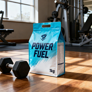 Poudre de protéine végétalienne en plastique PCR, pochette de 1 kg pour adultes