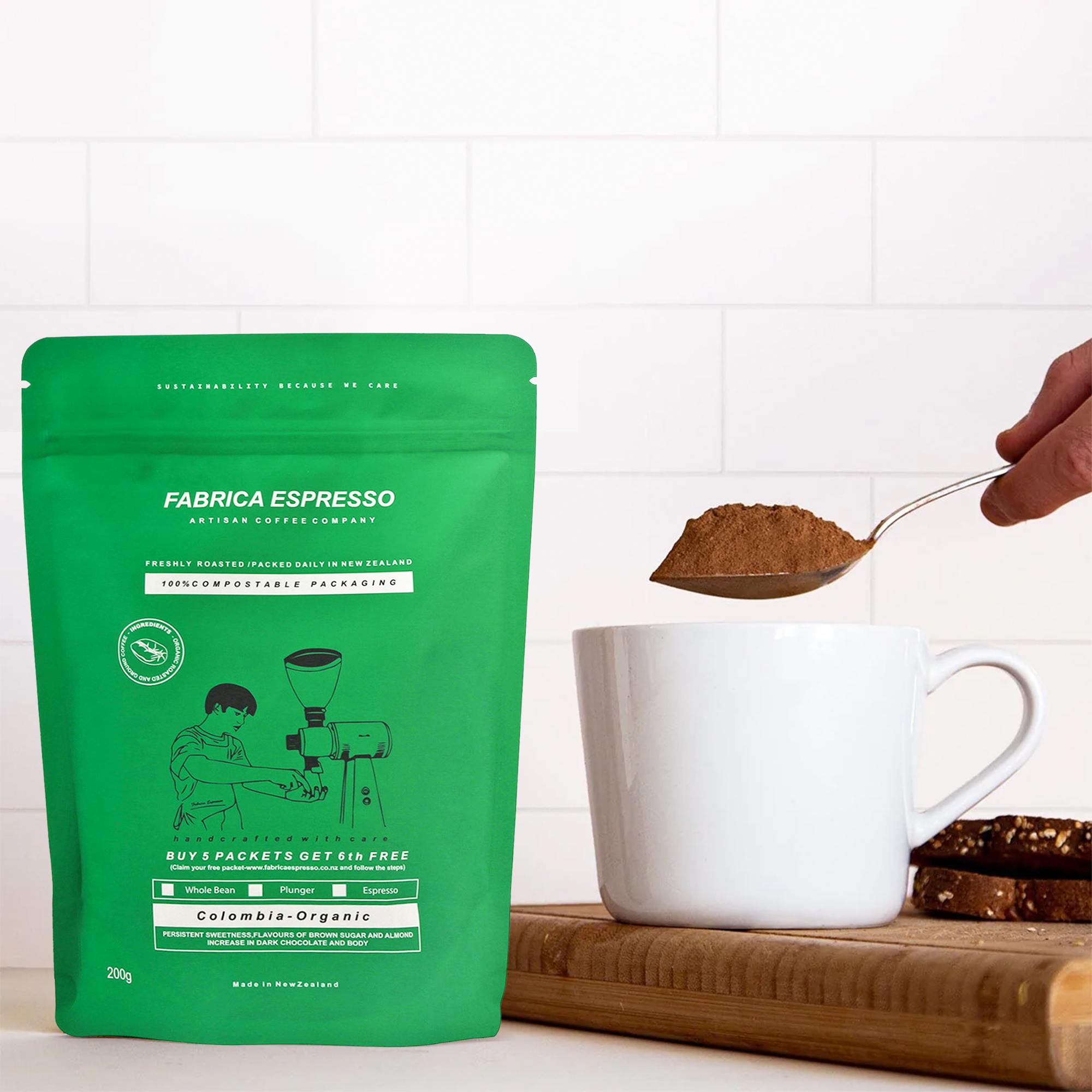 Emballage alimentaire végétalien biodégradable et compostable pour le café