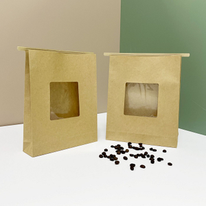 Sacs SOS naturels recyclables de Brown Kraft de sécurité alimentaire avec fenêtre pour la boulangerie