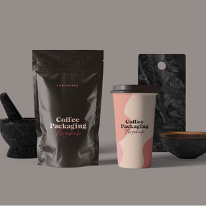 Sceau de fermeture à fermeture éclair respectueux de l'environnement Soches d'emballage de café noir mat