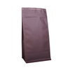 100PCS 500g Brown Aluminium Foil Blcok Bottom Coffee Bag avec Pocket Zipper