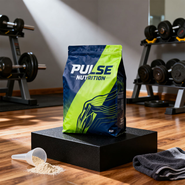 Poudre de protéine végétalienne en plastique PCR, pochette de 1 kg pour adultes