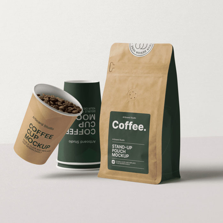 Meilleures pochettes de café imprimées sur mesure avec valve