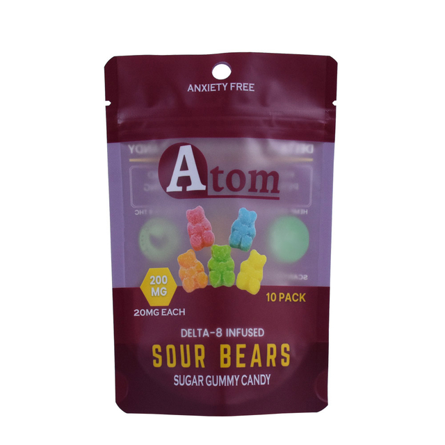 Sac de bonbons gommeux debout imprimé avec fermeture éclair