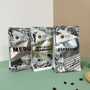 Sacs à café en feuille de papier recyclable personnalisé avec vanne