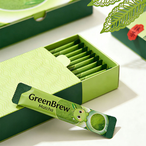 Emballage en stick personnalisé pour le collagène matcha