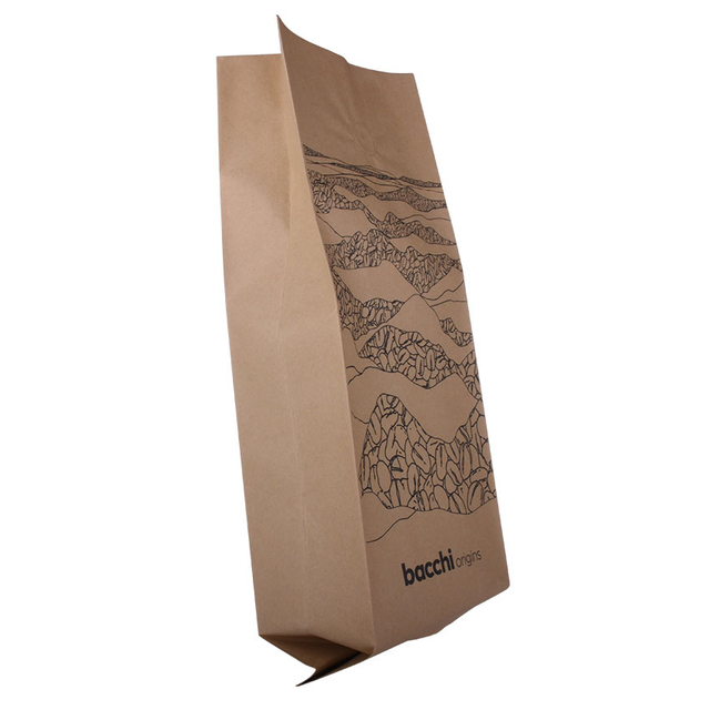 Sac de café à gousset latéral en papier kraft compostable personnalisé
