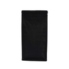 Sac à fond plat recyclable noir mat écologique de taille personnalisée pour le café et le thé biologiques